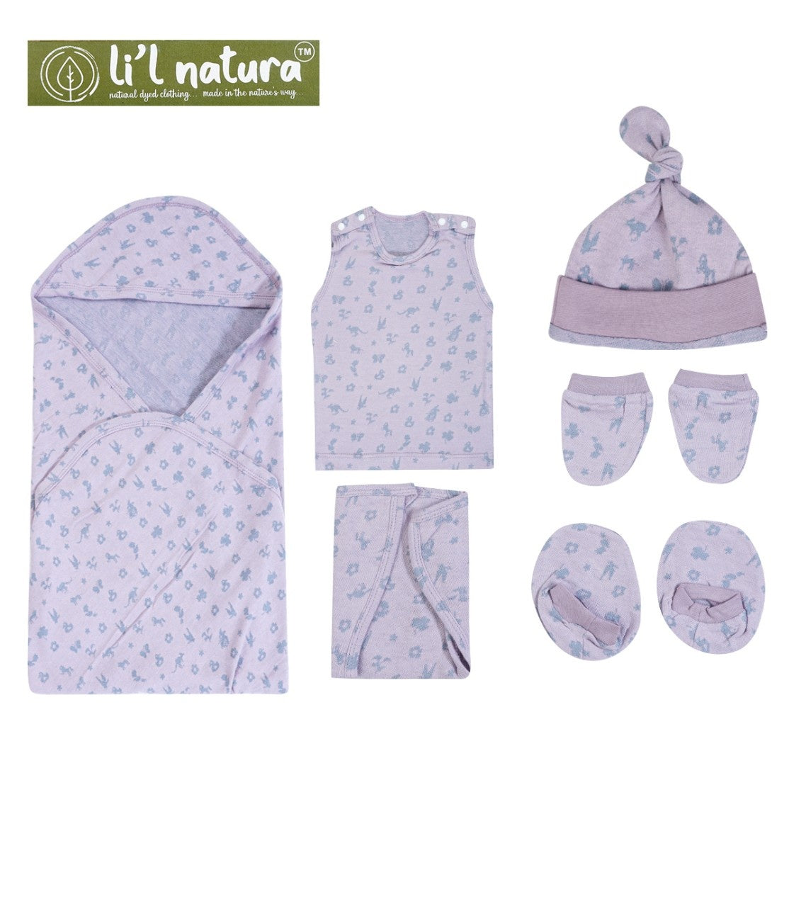 ORIGAMI - GIFT SET (SHL. BUTTON) - MUSA PURPLE + CHARCOAL GREY | LITTLE NATURA