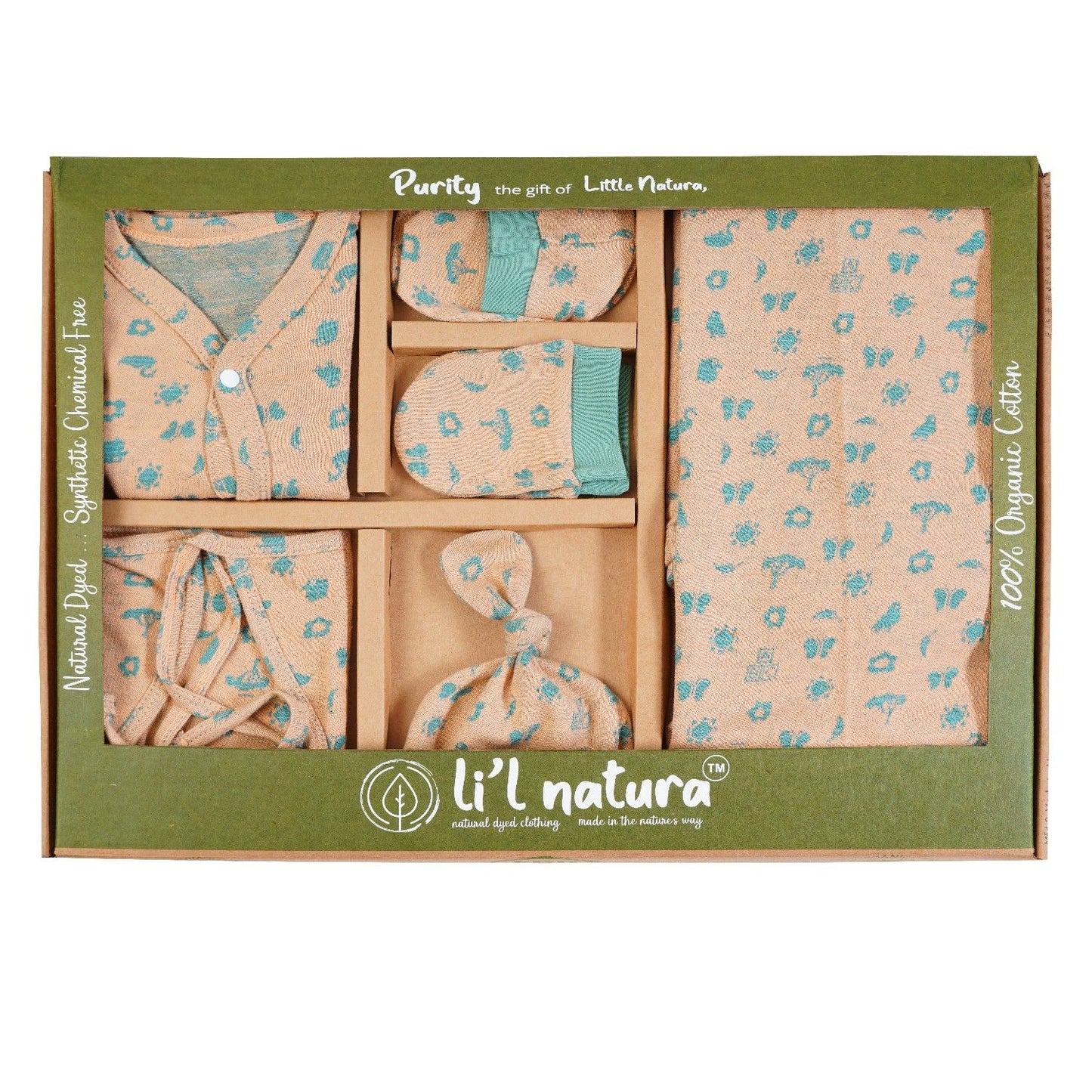 ORIGAMI - GIFT SET (SHL. BUTTON) - MARIGOLD ORANGE + ECLIPTA GREEN | LITTLE NATURA