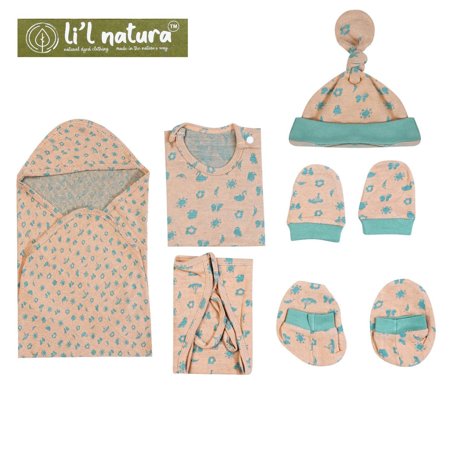 Li'l Natura Origami Gift Set (Shell Button) – Marigold Orange & Eclipta Green