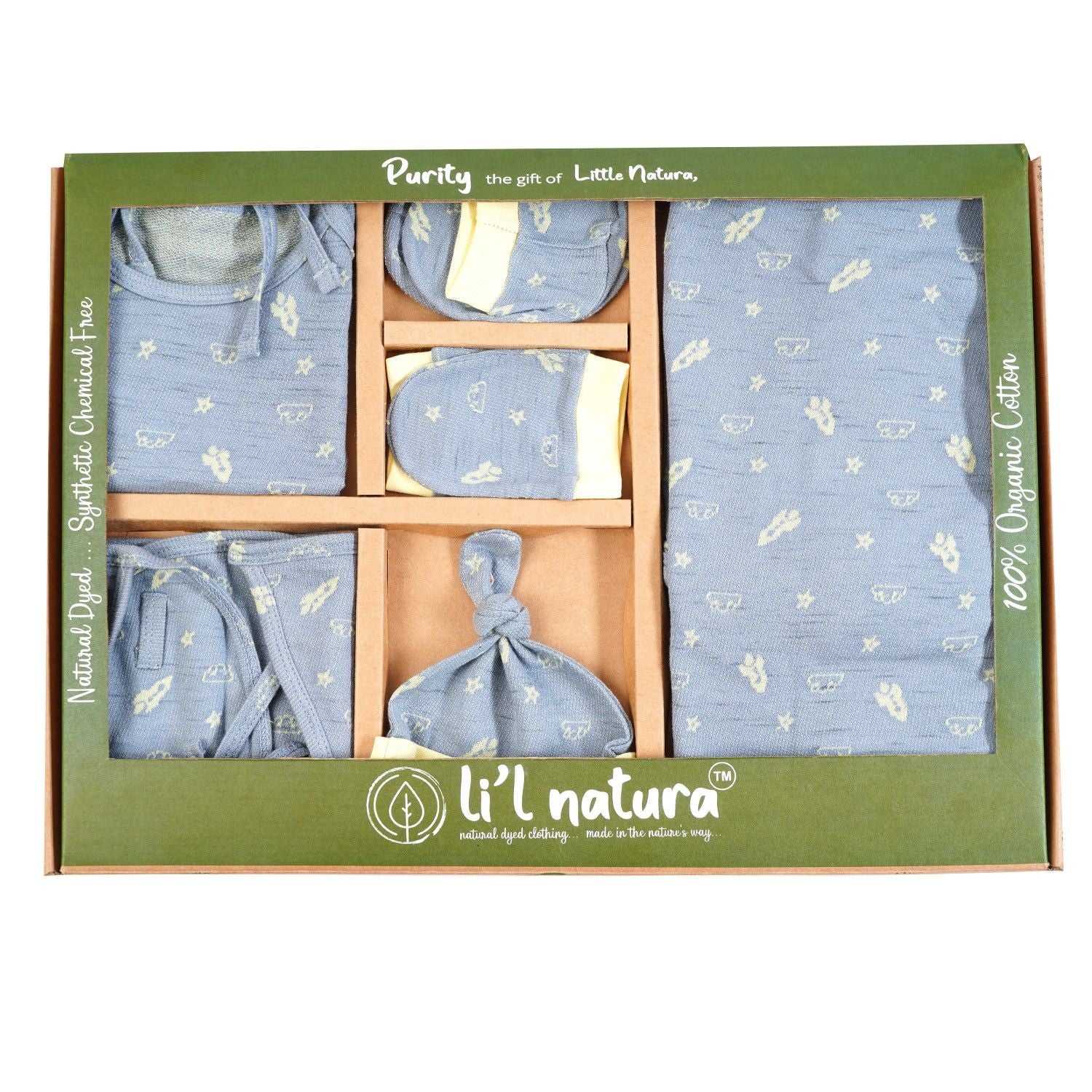 Li'l Natura Origami Gift Set (Shell Lace) – Charcoal Grey & Tecoma Yellow