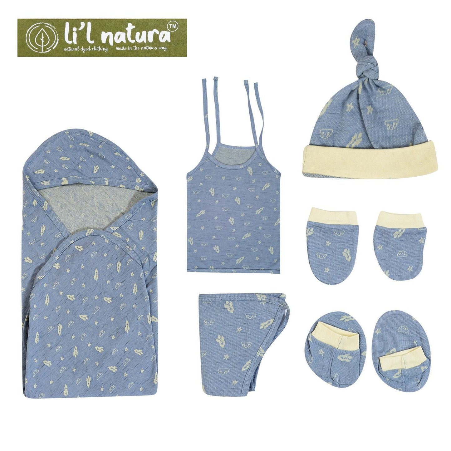 ORIGAMI - GIFT SET (SHL. LACE) - CHARCOAL GREY + TECOMA YELLOW | LITTLE NATURA