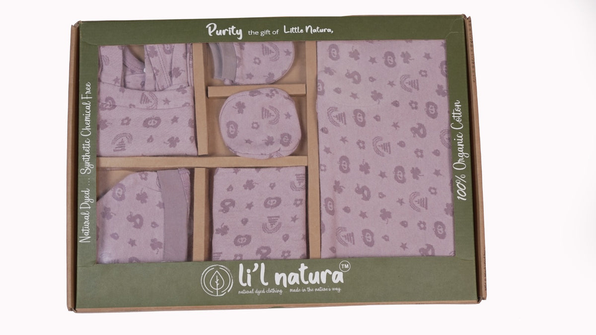 ORIGAMI - GIFT SET (JUMPEE FRILLED) - PURPLE + LILAC - GIRL - 0-3 M | LITTLE NATURA