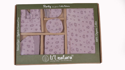ORIGAMI - GIFT SET (JUMPEE FRILLED) - PURPLE + LILAC - GIRL - 0-3 M | LITTLE NATURA