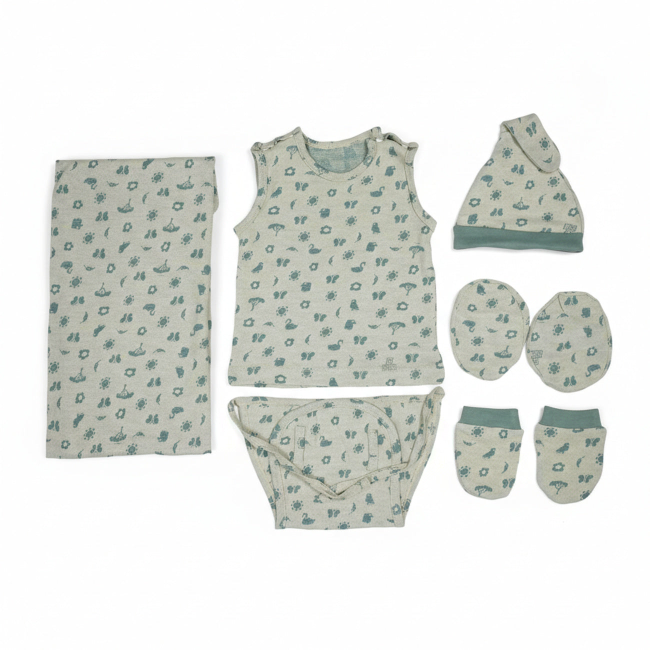 ORIGAMI - GIFT SET (SHL. BUTTON) - YELLOW + GREEN - UNISEX - 0-3 M