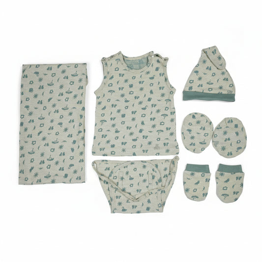 ORIGAMI - GIFT SET (SHL. BUTTON) - YELLOW + GREEN - UNISEX - 0-3 M