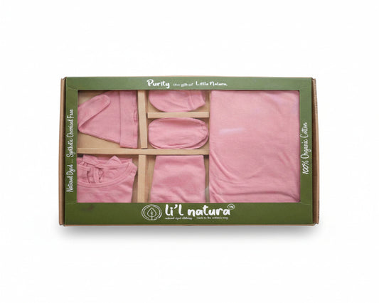 NATURE's 12 - GIFT SET (BABY FROCK) - RUBIA MAJENTA - GIRL - 0-3 M | LITTLE NATURA