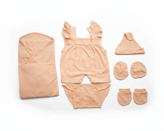 NATURE's 12 - GIFT SET (JUMPEE FRILLED) - MARIGOLD ORANGE - GIRL - 0-3 M | LITTLE NATURA