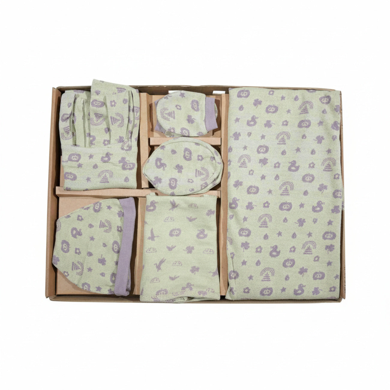 ORIGAMI - GIFT SET (JUMPEE FRILLED) - GREEN + PURPLE - GIRL - 0-3 M | LITTLE NATURA