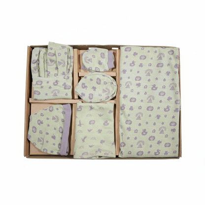 ORIGAMI - GIFT SET (JUMPEE FRILLED) - GREEN + PURPLE - GIRL - 0-3 M | LITTLE NATURA