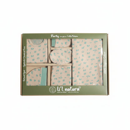 ORIGAMI - GIFT SET (SHL. BUTTON) - ORANGE + GREEN - UNISEX - 0-3 M | LITTLE NATURA