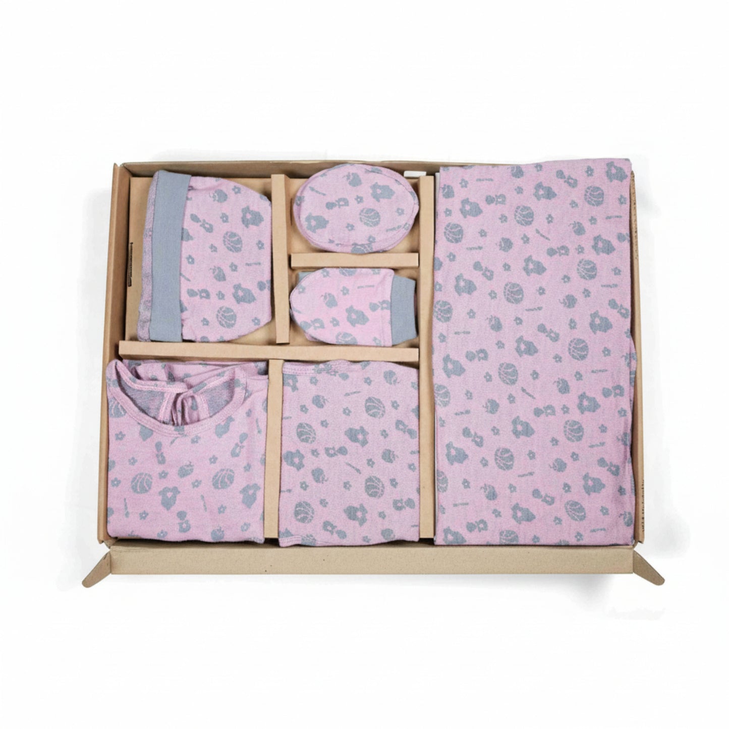 ORIGAMI - GIFT SET (BABY FROCK) - GREEN + LILAC - GIRL - 0-3 M
