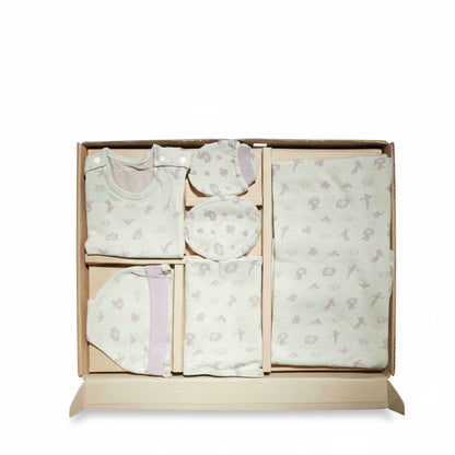 ORIGAMI - GIFT SET (SHL. BUTTON) - GREEN + PURPLE - UNISEX - 0-3 M | LITTLE NATURA