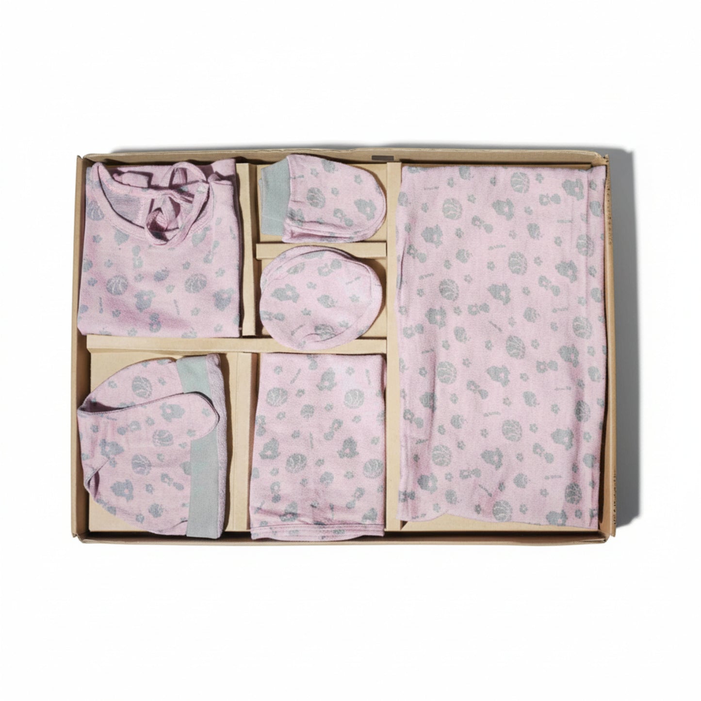ORIGAMI - GIFT SET (BABY FROCK) - PINK + LILAC - GIRL - 0-3 M | LITTLE NATURA