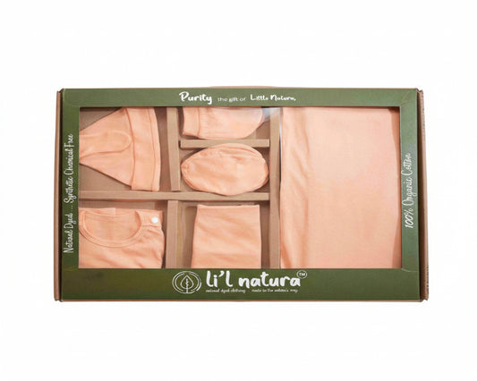 NATURE's 12 - GIFT SET (SHL. BUTTON) - MARIGOLD ORANGE - UNISEX - 0-3 M | LITTLE NATURA