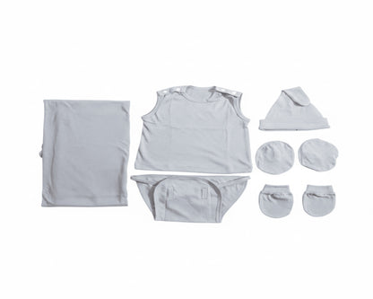 NATURE's 12 - GIFT SET (SHL. BUTTON) - CHARCOAL GREY - UNISEX - 0-3 M | LITTLE NATURA