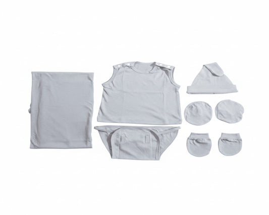 NATURE's 12 - GIFT SET (SHL. BUTTON) - CHARCOAL GREY - UNISEX - 0-3 M | LITTLE NATURA