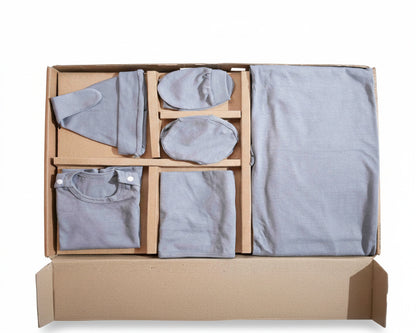 NATURE's 12 - GIFT SET (SHL. BUTTON) - CHARCOAL GREY - UNISEX - 0-3 M | LITTLE NATURA