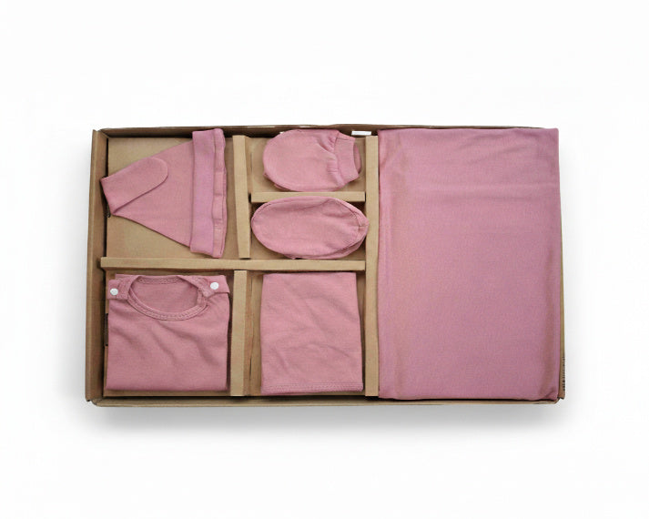NATURE's 12 - GIFT SET (SHL. BUTTON) - RUBIA MAJENTA - UNISEX - 0-3 M | LITTLE NATURA