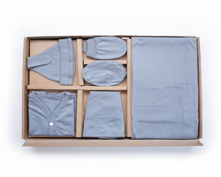 NATURE's 12 - GIFT SET (FRONT OPEN) - CHARCOAL GREY - UNISEX - 0-3 M