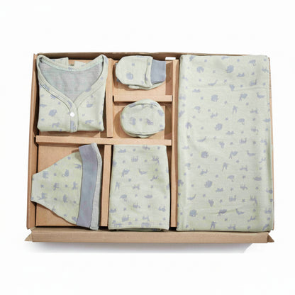 ORIGAMI - GIFT SET (FRONT OPEN) - GREEN + GREY - UNISEX - 0-3 M