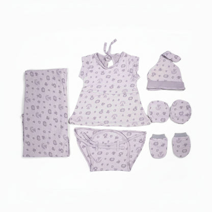 ORIGAMI - GIFT SET (BABY FROCK) - ORANGE + PURPLE - GIRL - 0-3 M | LITTLE NATURA