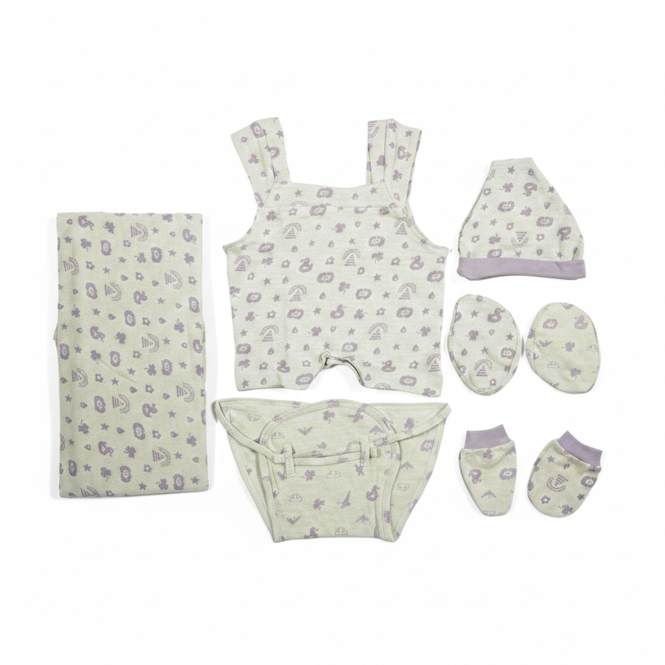 ORIGAMI - GIFT SET (JUMPEE FRILLED) - GREEN + LILAC - GIRL - 0-3 M | LITTLE NATURA