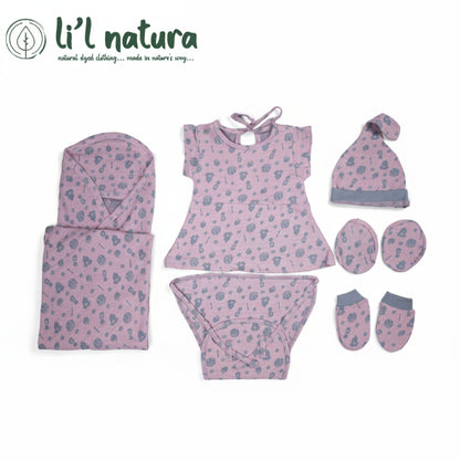 ORIGAMI - GIFT SET (BABY FROCK) - GREEN + LILAC - GIRL - 0-3 M