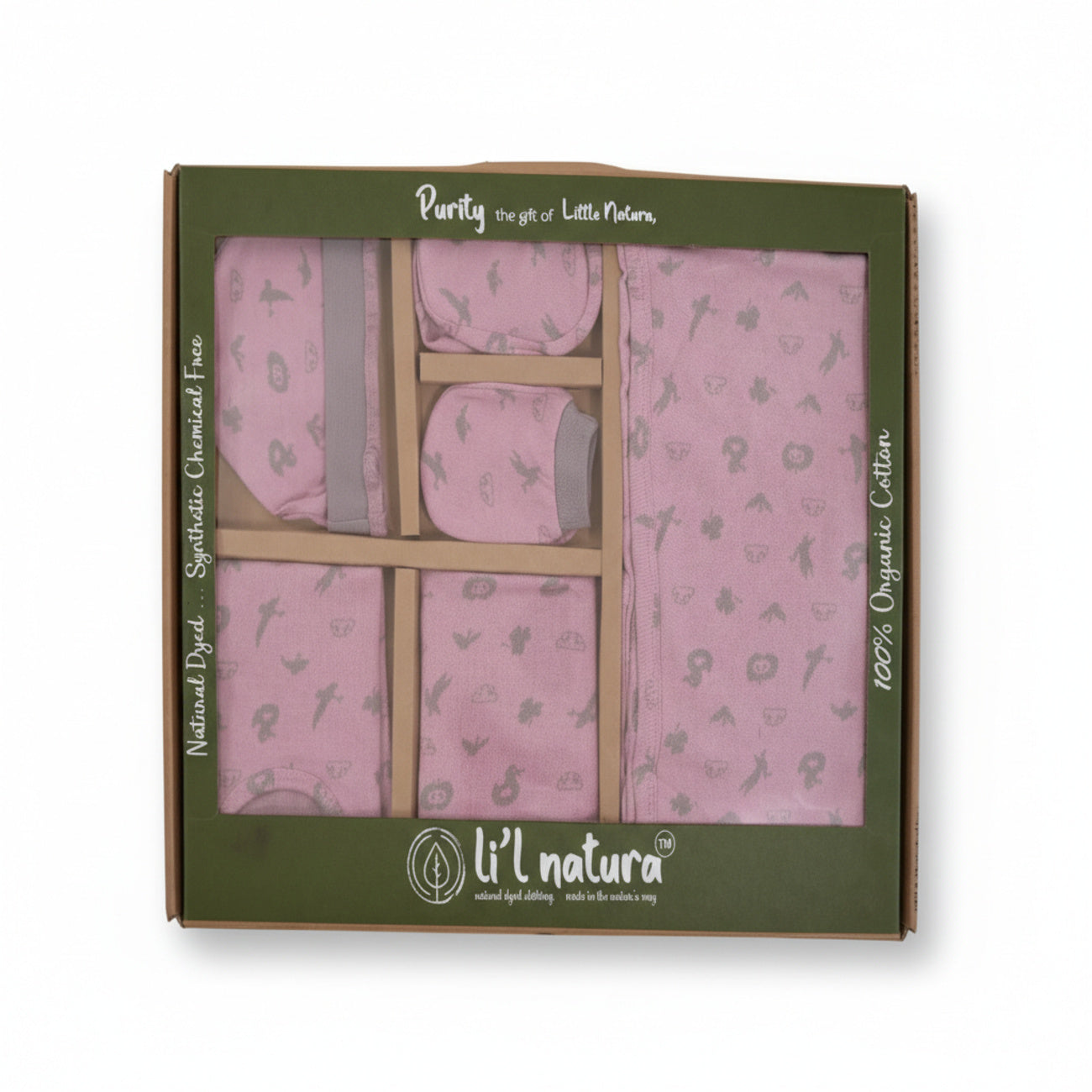ORIGAMI - GIFT SET (SHL. BUTTON) - PINK + MAGENTA - UNISEX - 0-3 M | LITTLE NATURA