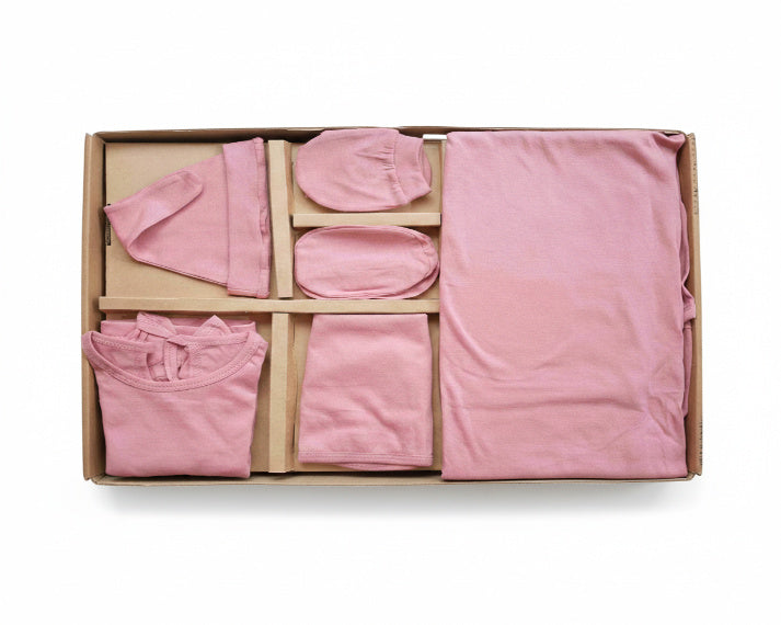 NATURE's 12 - GIFT SET (BABY FROCK) - RUBIA MAJENTA - GIRL - 0-3 M | LITTLE NATURA