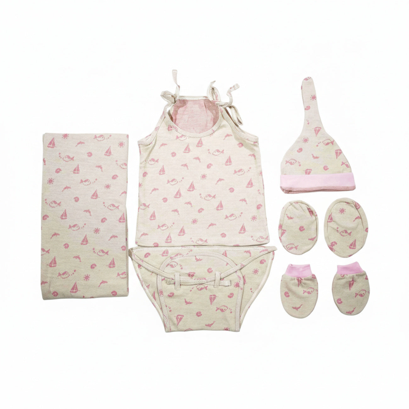 ORIGAMI - GIFT SET (SHL. LACE) - YELLOW + GREEN - UNISEX - 0-3 M | LITTLE NATURA