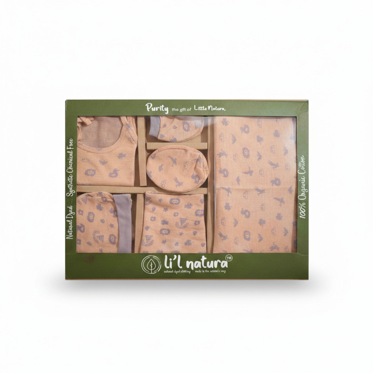 ORIGAMI - GIFT SET (SHL. LACE) - ORANGE + GREY - UNISEX - 0-3 M