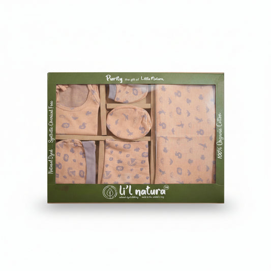 ORIGAMI - GIFT SET (SHL. LACE) - ORANGE + GREY - UNISEX - 0-3 M