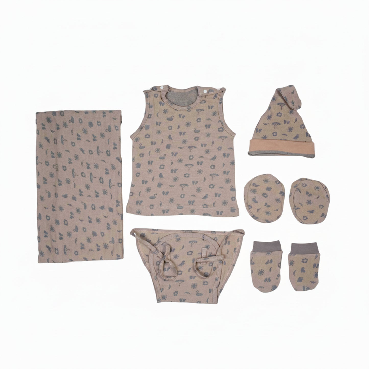 ORIGAMI - GIFT SET (SHL. BUTTON) - PURPLE + GREY - UNISEX - 0-3 M