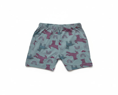 so'FRESCO - BABY SET (HALF SLV FRONT OPEN) - BLUE BASE + UNICORN PRINT | LITTLE NATURA