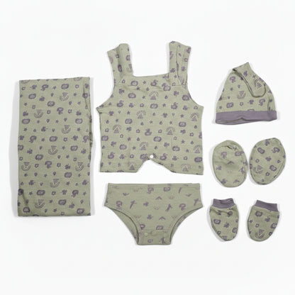 ORIGAMI - GIFT SET (JUMPEE FRILLED) - GREEN + PURPLE - GIRL - 0-3 M | LITTLE NATURA