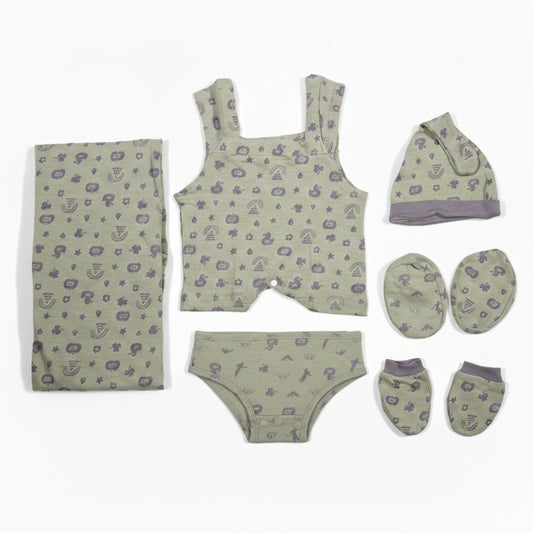 ORIGAMI - GIFT SET (JUMPEE FRILLED) - GREEN + PURPLE - GIRL - 0-3 M