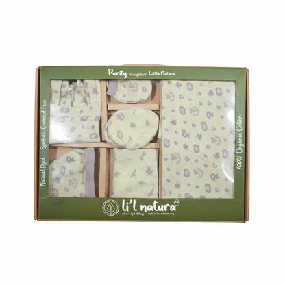 ORIGAMI - GIFT SET (JUMPEE FRILLED) - GREEN + LILAC - GIRL - 0-3 M | LITTLE NATURA