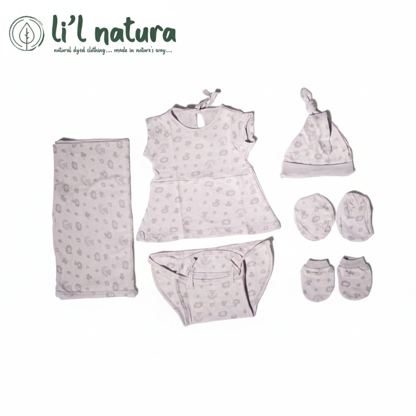 ORIGAMI - GIFT SET (BABY FROCK) - PURPLE + LILAC - GIRL - 0-3 M