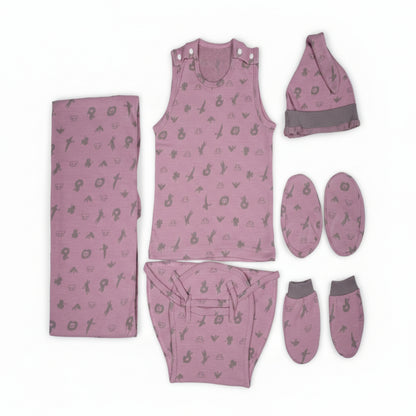 ORIGAMI - GIFT SET (SHL. BUTTON) - PINK + MAGENTA - UNISEX - 0-3 M | LITTLE NATURA