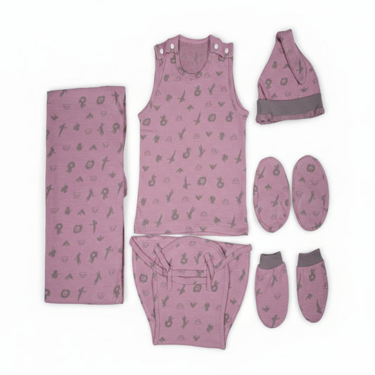 ORIGAMI - GIFT SET (SHL. BUTTON) - PINK + MAGENTA - UNISEX - 0-3 M