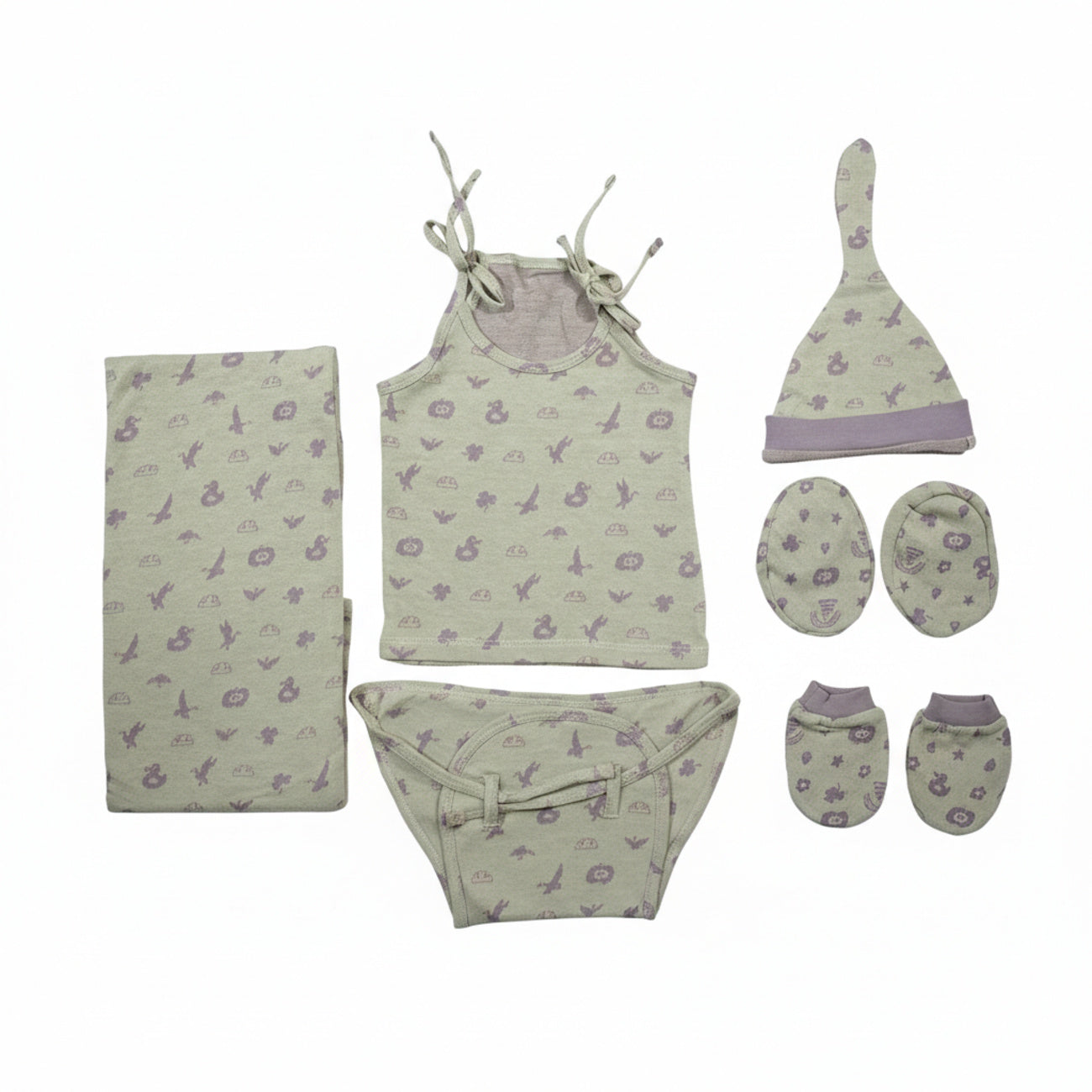 ORIGAMI - GIFT SET (SHL. LACE) - PURPLE + LILAC - UNISEX - 0-3 M | LITTLE NATURA