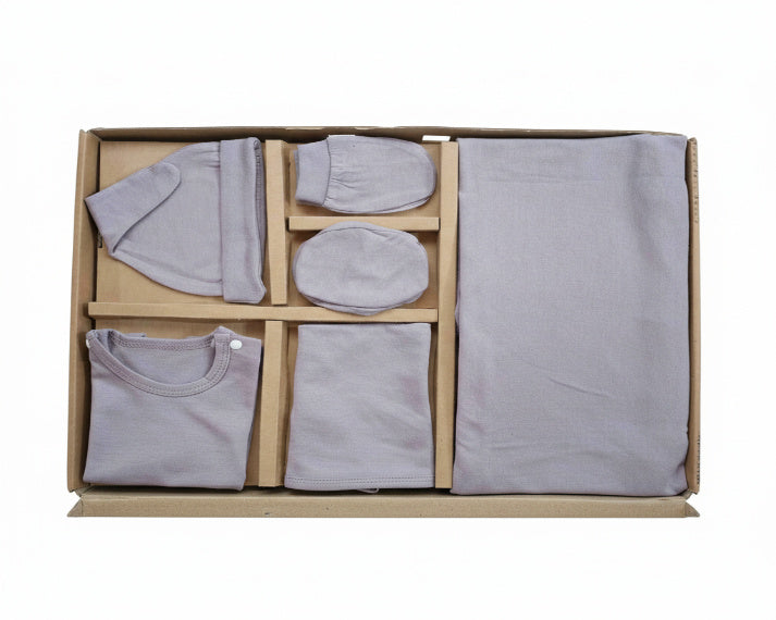 NATURE's 12 - GIFT SET (SHL. BUTTON) - MUSA LILAC - UNISEX - 0-3 M | LITTLE NATURA