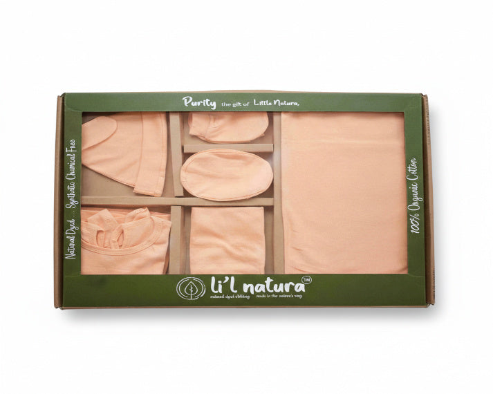 NATURE's 12 - GIFT SET (BABY FROCK) - MARIGOLD ORANGE - GIRL - 0-3 M | LITTLE NATURA