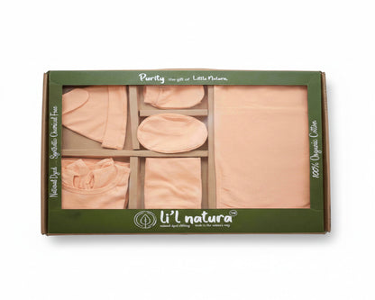 NATURE's 12 - GIFT SET (BABY FROCK) - MARIGOLD ORANGE - GIRL - 0-3 M | LITTLE NATURA