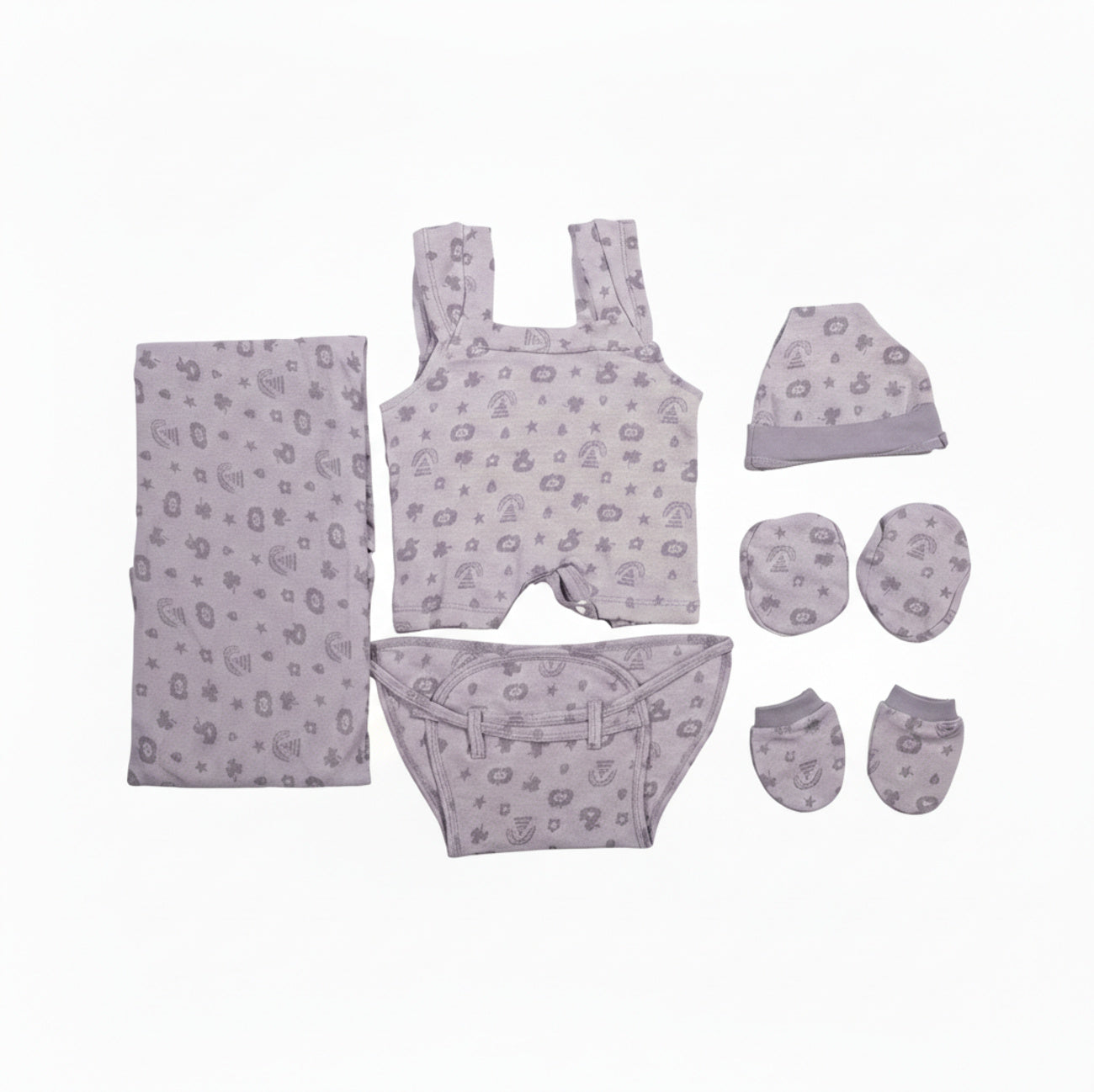 ORIGAMI - GIFT SET (JUMPEE FRILLED) - PURPLE + LILAC - GIRL - 0-3 M | LITTLE NATURA