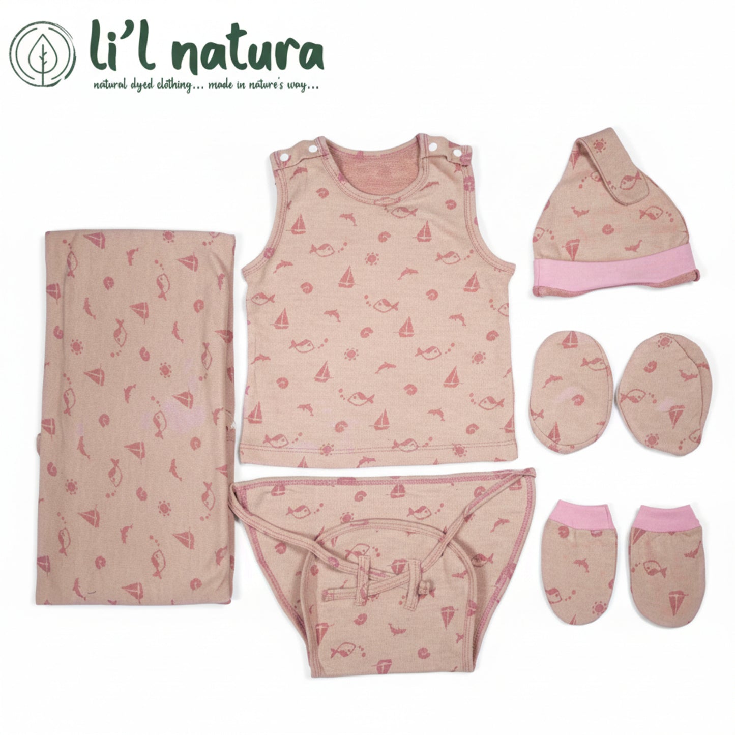 ORIGAMI - GIFT SET (SHL. BUTTON) - MAGENTA + LILAC - UNISEX - 0-3 M | LITTLE NATURA