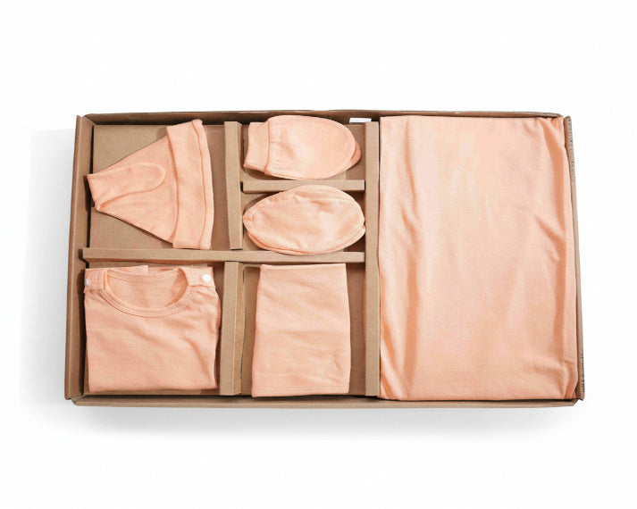 NATURE's 12 - GIFT SET (SHL. BUTTON) - MARIGOLD ORANGE - UNISEX - 0-3 M | LITTLE NATURA