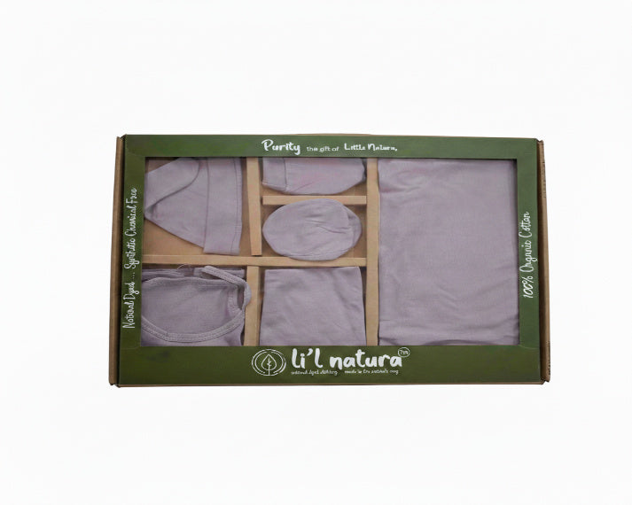 NATURE's 12 - GIFT SET (SHL. LACE) - MUSA LILAC - UNISEX - 0-3 M | LITTLE NATURA