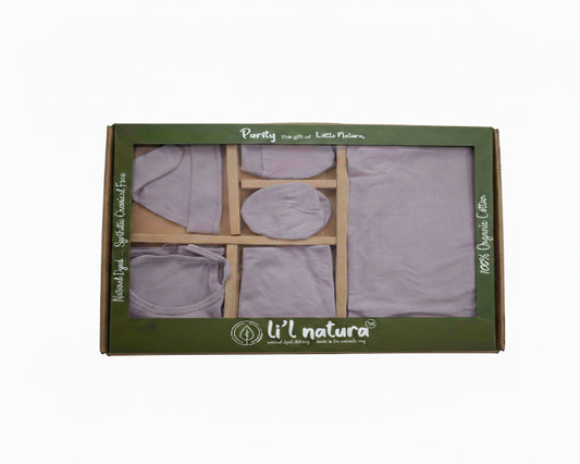 NATURE's 12 - GIFT SET (SHL. LACE) - MUSA LILAC - UNISEX - 0-3 M | LITTLE NATURA