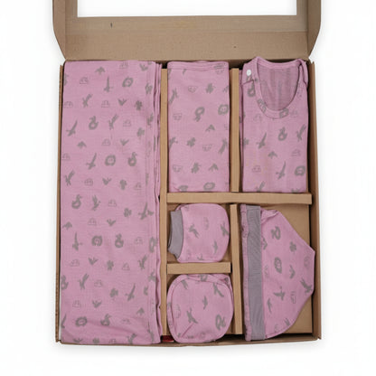 ORIGAMI - GIFT SET (SHL. BUTTON) - PINK + MAGENTA - UNISEX - 0-3 M | LITTLE NATURA